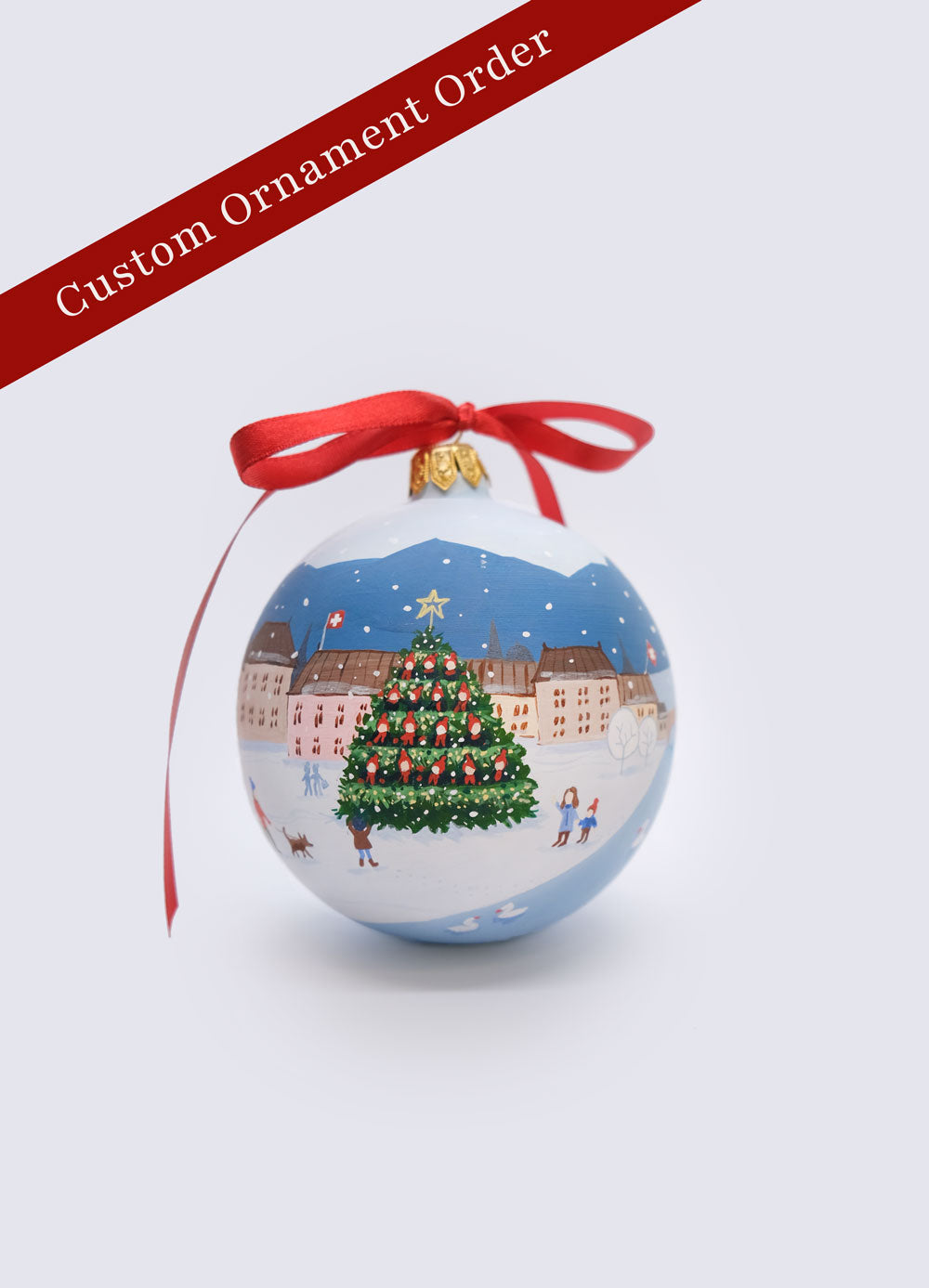 Ceramic Hand painted Christmas Ornament Custom order